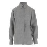 Jil Sander Mjuk ullskjorta med knappstängning Gray, Dam