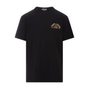Alexander McQueen Svart Crew-neck T-shirt med Gyllene Sigill Black, He...