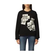 Love Moschino Svart Logosweatshirt Black, Dam