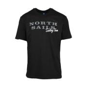 North Sails Svart Bomull Logo Print T-shirt Black, Herr