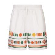 Casablanca Vita silkes shorts med färgglatt tryck White, Herr