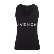 Givenchy Svart Crew-neck Tank Top Archetype Black, Dam