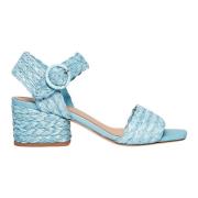 Paloma Barceló Blå Raffia Sandaler Ss23 Blue, Dam