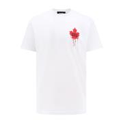 Dsquared2 Logo Print Cotton Crew-Neck T-Shirt White, Herr