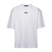 Dsquared2 Vit Bomullsöversized T-Shirt med Logotryck White, Herr
