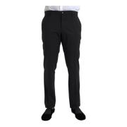 Dolce & Gabbana Slim Fit Wool Dress Pants Black, Herr