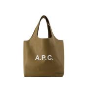 A.p.c. Khaki Syntetisk Läder Tote Väska Green, Dam