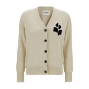 Isabel Marant Étoile Beige Cardigan V-Hals Sweater Beige, Dam