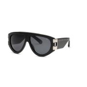 Philipp Plein Svart Rök Solglasögon Spp127M 0700 Black, Dam