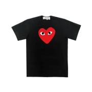 Comme des Garçons Play Svart Heart Logo T-shirt Black, Unisex
