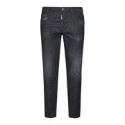 Dsquared2 Svarta Distressed Skinny-Cut Jeans Black, Herr