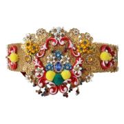 Dolce & Gabbana Blommig kristall midjebälte Multicolor, Dam