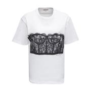 Alexander McQueen Corset Print T-Shirt White, Dam