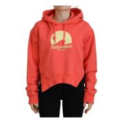 Dsquared2 Rosa Logo Print Hoodie Sweatshirt Pink, Dam