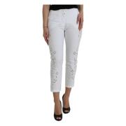 Dolce & Gabbana Lyxiga Vita Tapered Byxor White, Dam