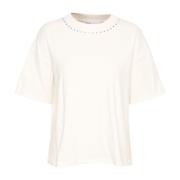 Karen by Simonsen Vit Tee med Cool Stud-detalj White, Dam