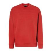 Emporio Armani Röd Bomulls Sweatshirt med Örnlogo Red, Herr