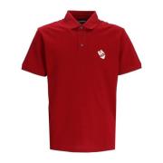 Emporio Armani Röd Polo Skjorta med Logo och Örn Broderi Red, Herr