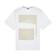 Stone Island Casual Bomull T-shirt White, Herr