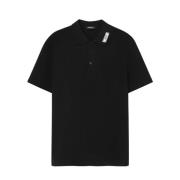 Versace Broderad Polotröja Svart Black, Herr