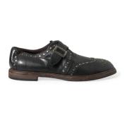 Dolce & Gabbana Elegant Monk Strap Kalvskinn Skor Black, Herr