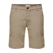 Only & Sons Cargo Bermuda Shorts för Män Beige, Herr