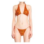 Oseree Paljetter Korsad Bikini Set Orange, Dam