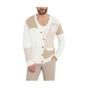 Guess Beige Cardigan Sweater Slim Fit Multicolor, Herr