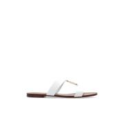 Dolce & Gabbana Slides med logotypformad applikation White, Dam