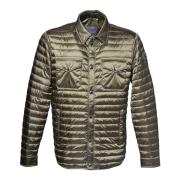 Baldinini Down jacket in military green nylon Green, Herr