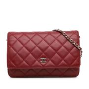 Chanel Vintage Pre-owned Laeder crossbodyvskor Red, Dam