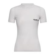 Balenciaga Logotyp Broderad Crew Neck T-shirt White, Dam