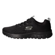 Skechers Sportig Stickad Sneaker Black, Dam