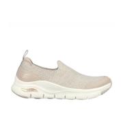 Skechers Bekväm Slip-On Sneaker Beige, Dam