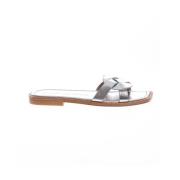 Stuart Weitzman Sierra Mules - Silver Platta Skor Gray, Dam