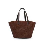 Yves Saint Laurent Vintage Pre-owned Raffia handvskor Brown, Dam