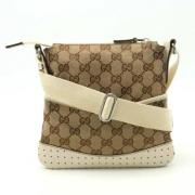 Gucci Vintage Pre-owned Canvas axelremsvskor Beige, Dam