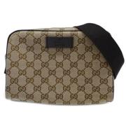 Gucci Vintage Pre-owned Canvas crossbodyvskor Beige, Dam