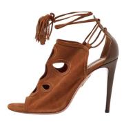 Aquazzura Pre-owned Pre-owned Mocka sandaler Brown, Dam