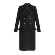 Rick Owens Officer Coat Black, Dam