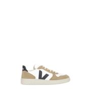 Veja Beige Pebbled Läder Sneakers Multicolor, Herr