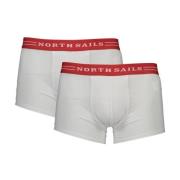 North Sails Kontrasterande Midjeband Boxershorts Bi-Pack White, Herr