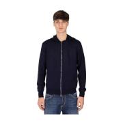 Altea Merino Full Zip Hoodie Blue, Herr