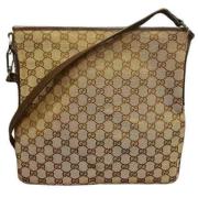 Gucci Vintage Pre-owned Canvas axelremsvskor Beige, Dam