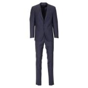 Canali Randig Ullkostym Blue, Herr