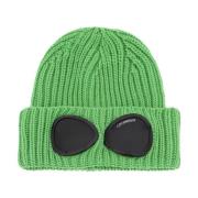 C.p. Company Goggle Beanie Hat i mjuk merinoull Green, Herr