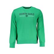 North Sails Grön Bomullsweatshirt med Tryckt Logotyp Green, Herr