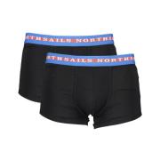 North Sails Bomull Boxershorts Bi-Pack Logo Black, Herr