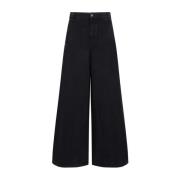 Khaite Svarta Wide Leg Jeans Black, Dam