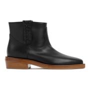 Gabriela Hearst Svart Läder Ankel Bootie Ss23 Black, Dam